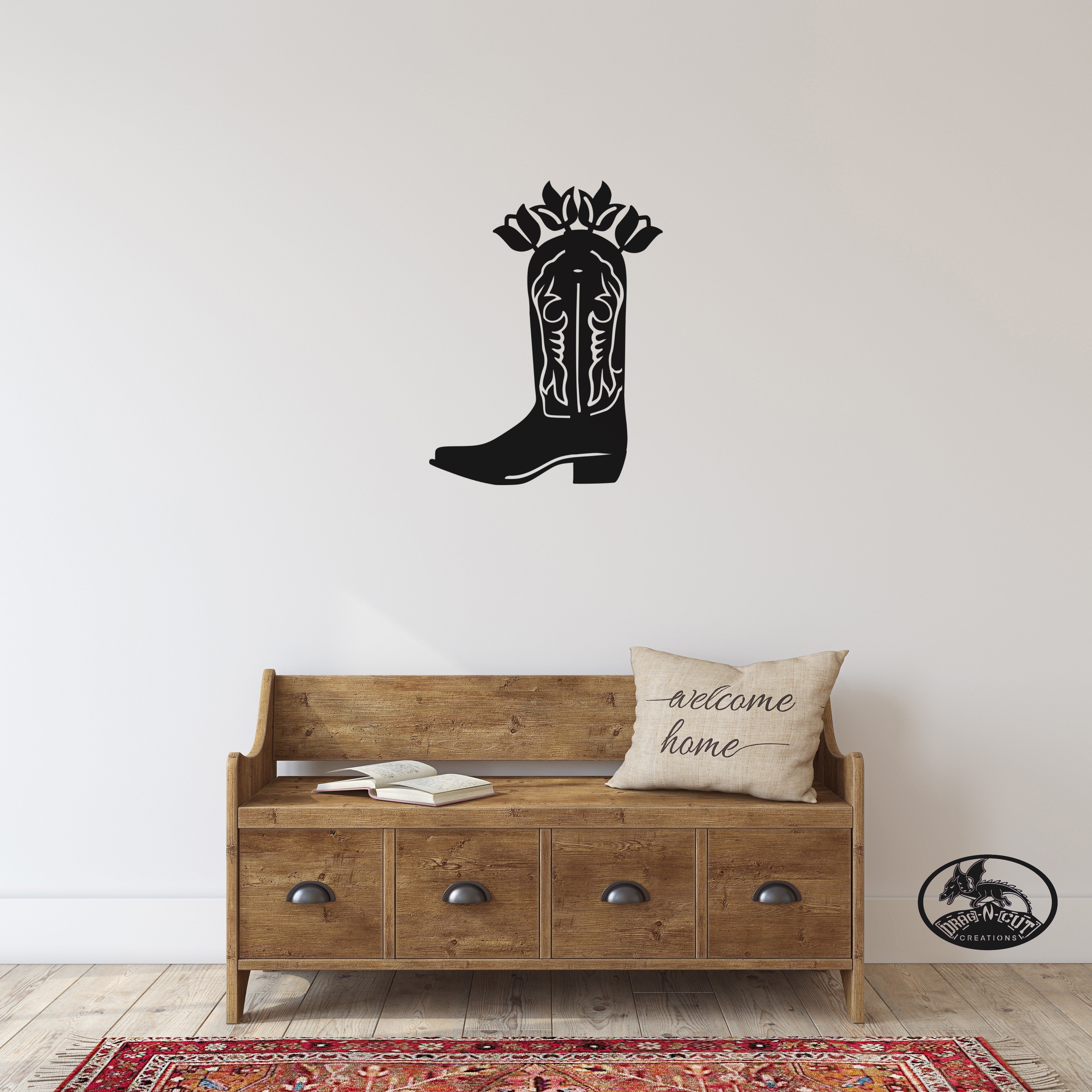 Cowboy Boot with Flowers