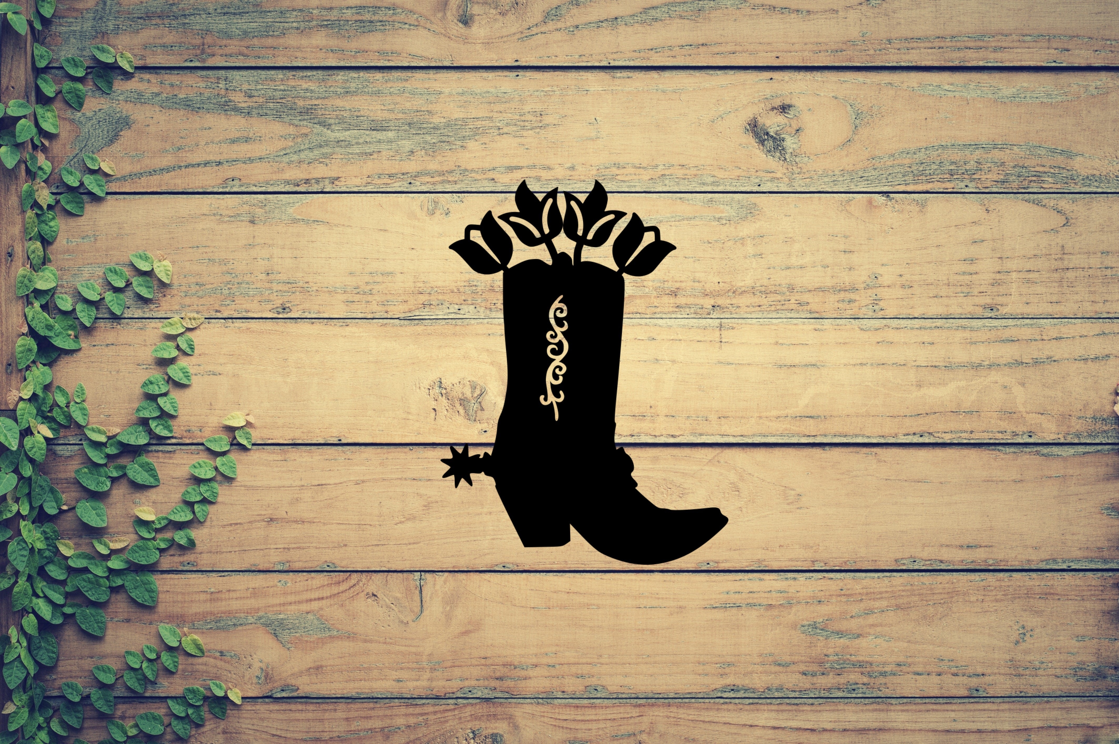 Cowboy Boot Spurs with Flowers