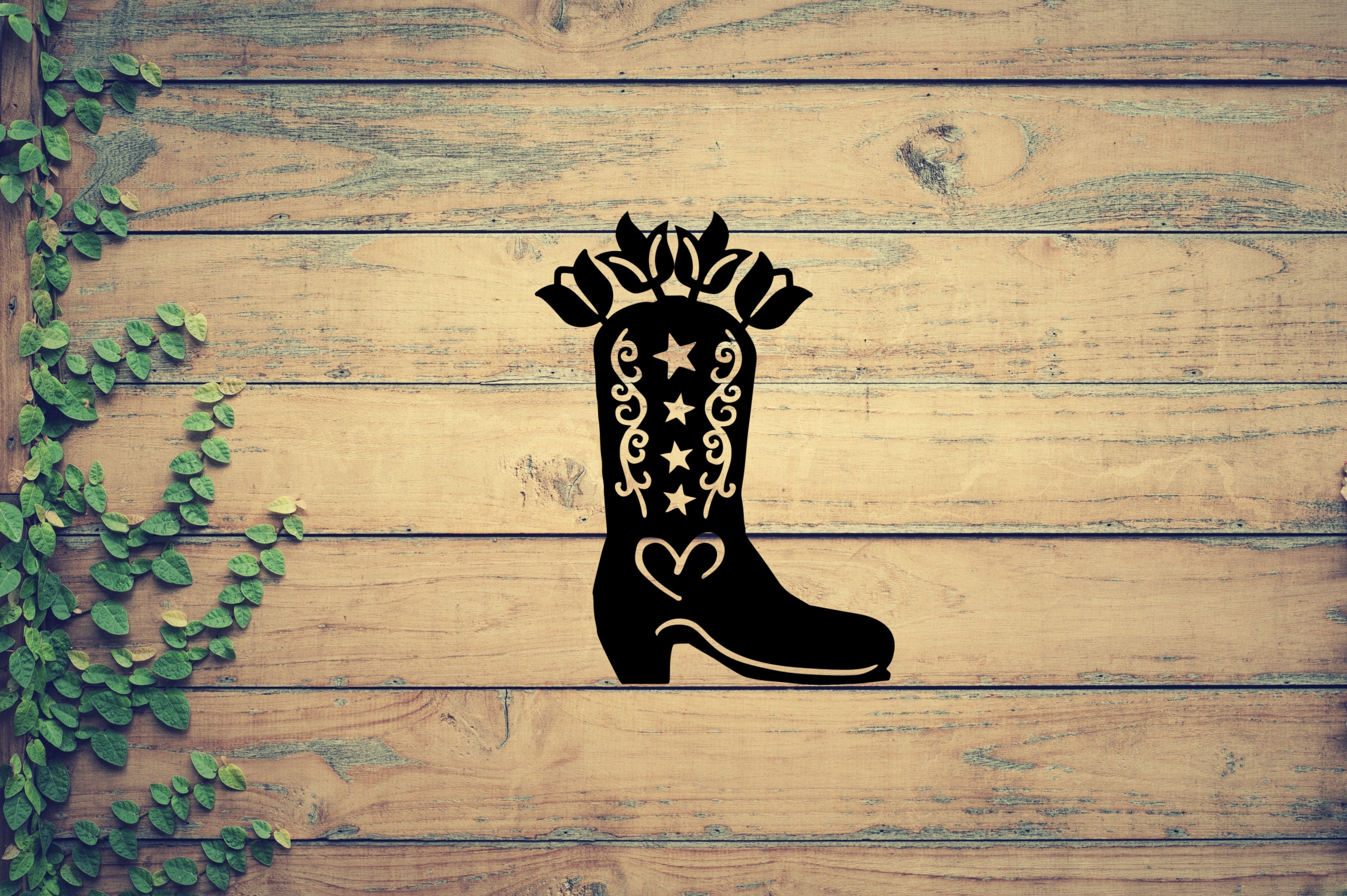 Cowgirl Boot with Flowers
