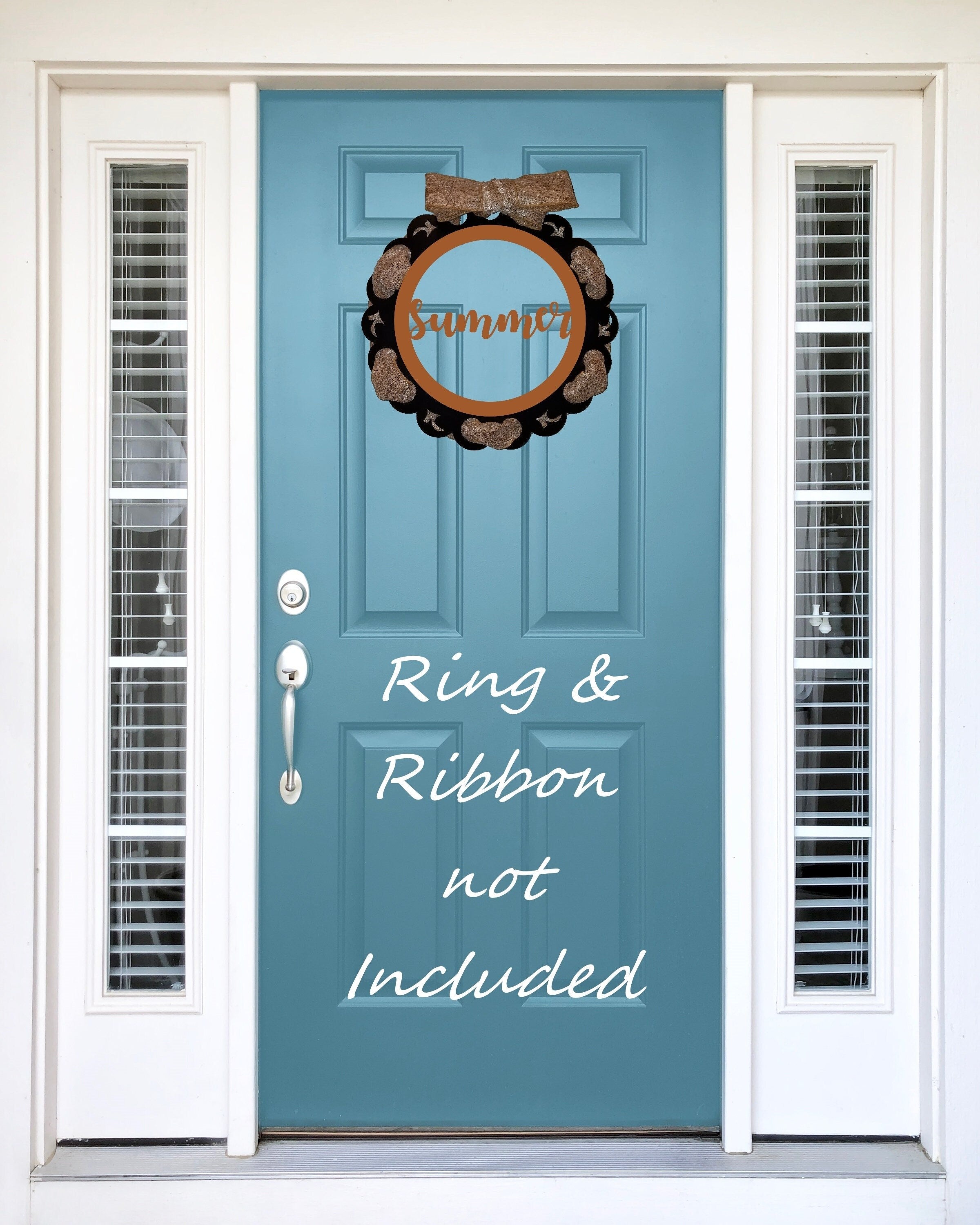 Summer 18" Interchangeable Magnetic Wreath 13" Center Ring or Solid 1 Piece Wreath Wall Door Hanging Home Décor