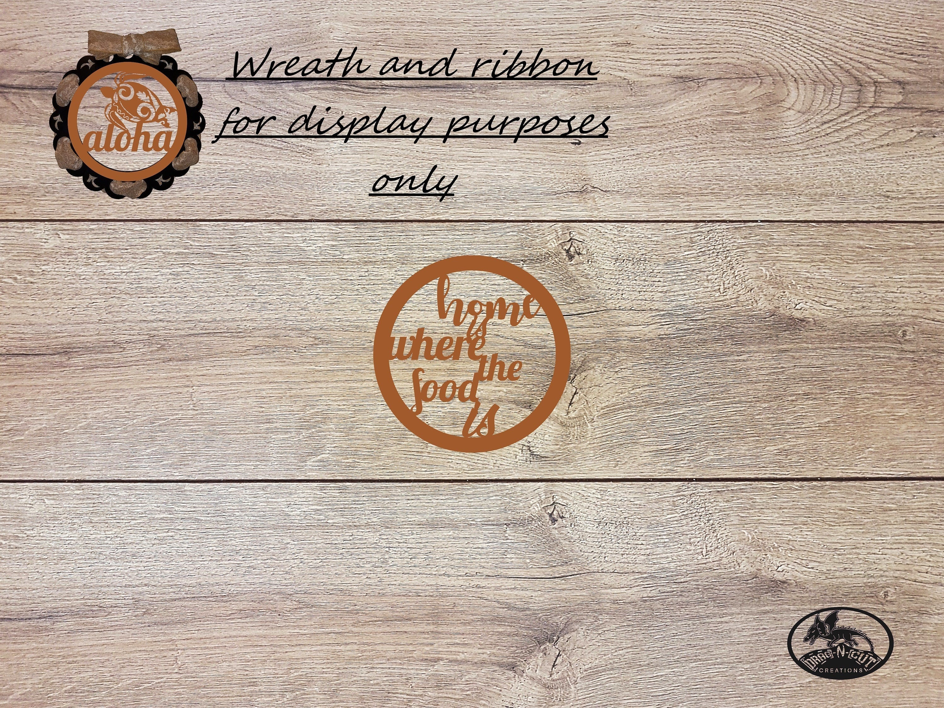 Home is Where the Food is 18" Interchangeable Magnetic Wreath 13" Center Ring or Solid 1 Piece Wreath Wall Door Hanging Home Décor