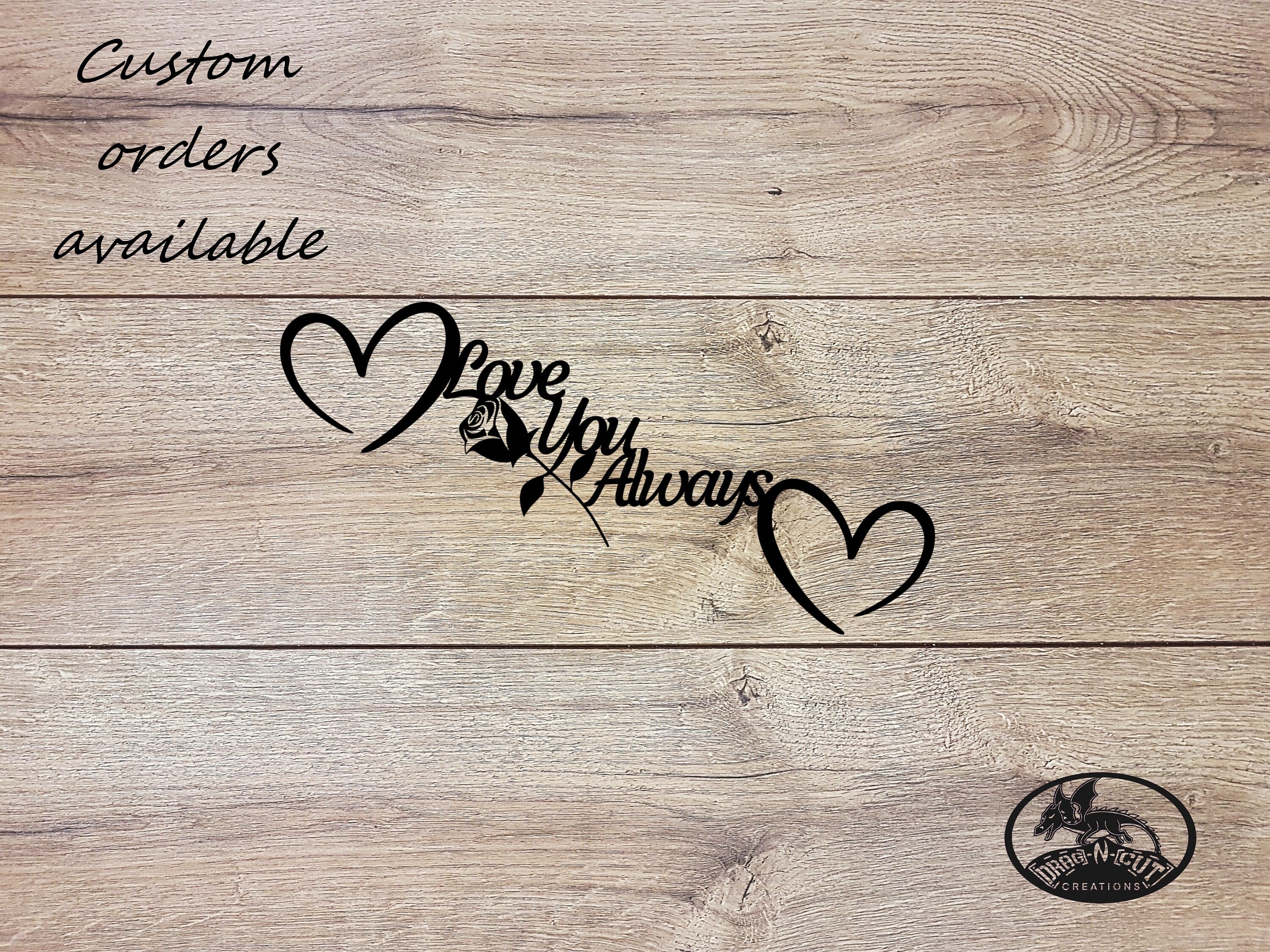 Metal Wall Art, Love You Always With Hearts and Rose Mother's Day 25th Silver 11th Steel Anniversary Gift Home Décor Custom Personalized