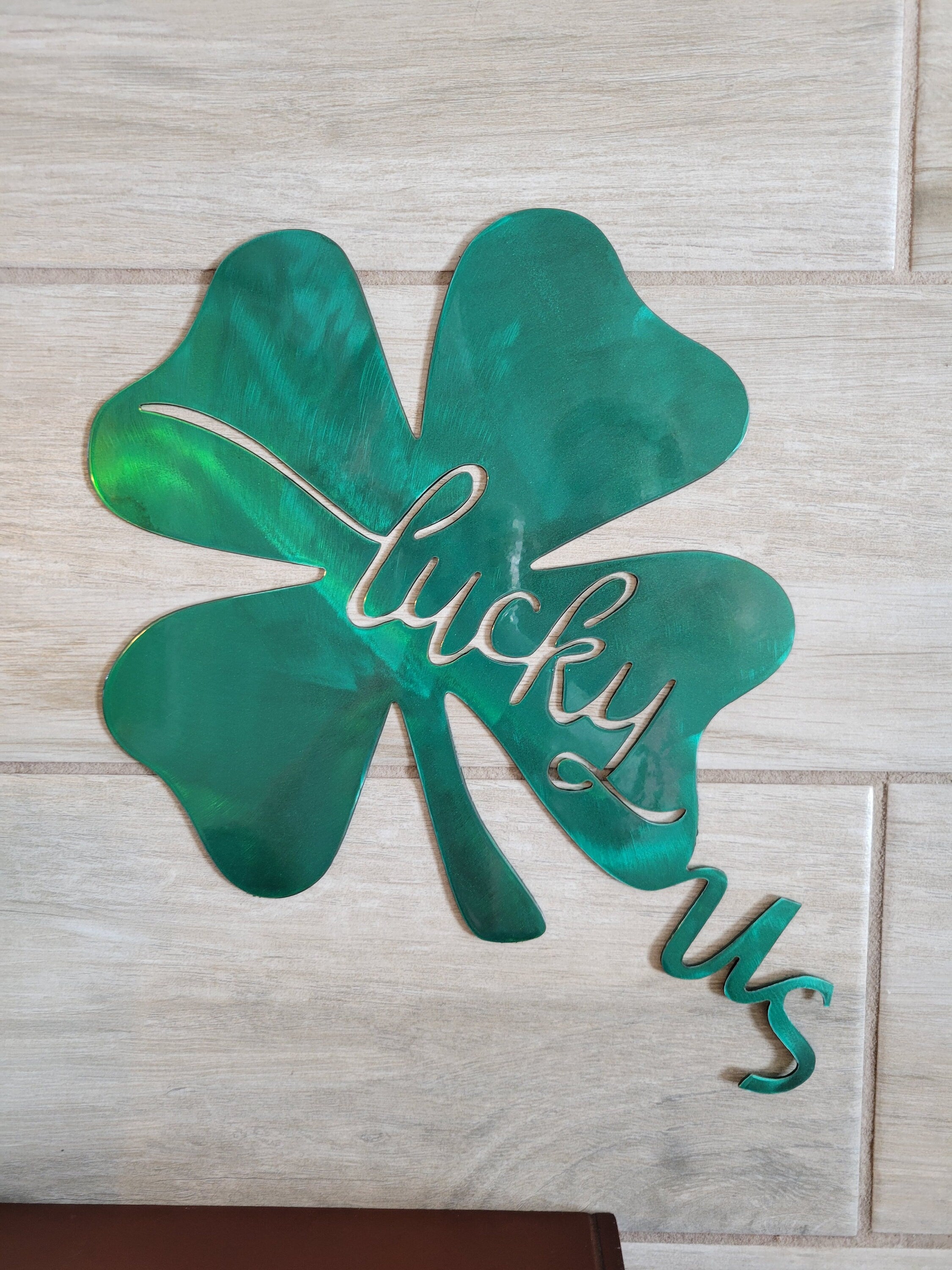 Metal Wall Art St Patrick's Day Green Four Leaf Clover Lucky US Shamrock Home Décor Luck Irish Unique Gift