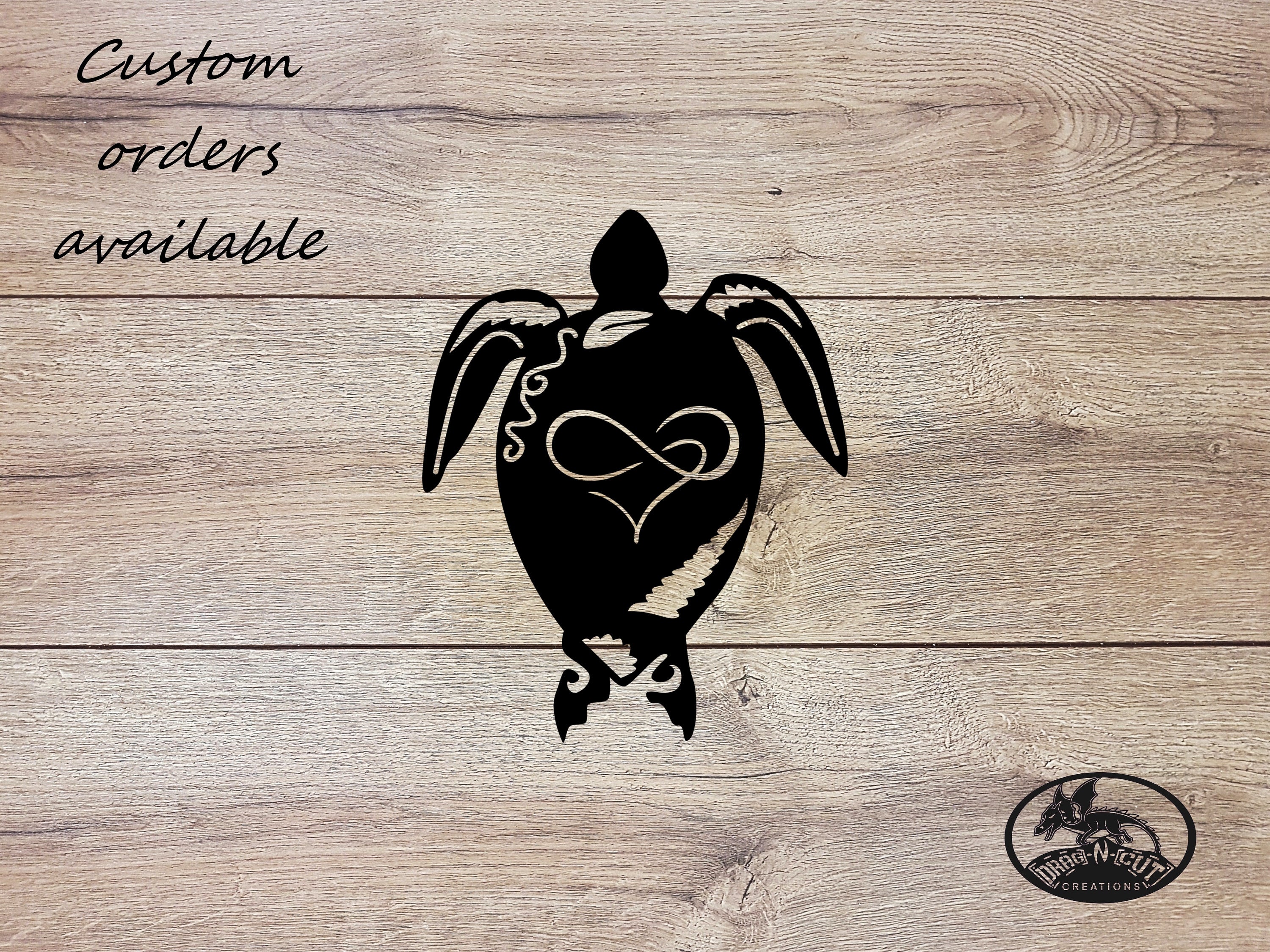 Personalized Custom Infinity Love Heart Honu Island Sea Turtle Metal Wall Art Home Décor Sign