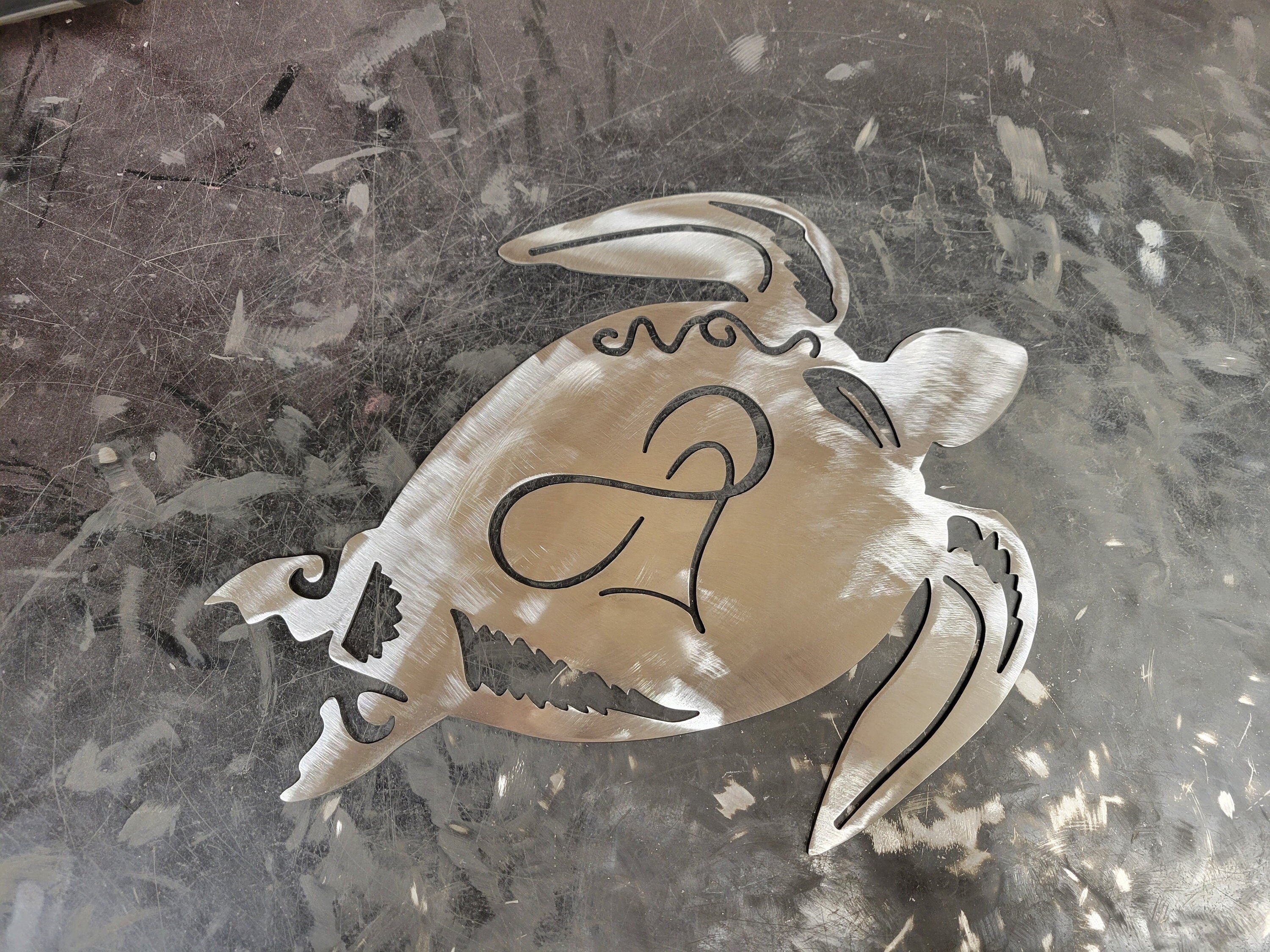 Custom personalized Infinity Love Heart Tribal Honu Island Sea Turtle Metal Wall Art Home Décor Valentines Day
