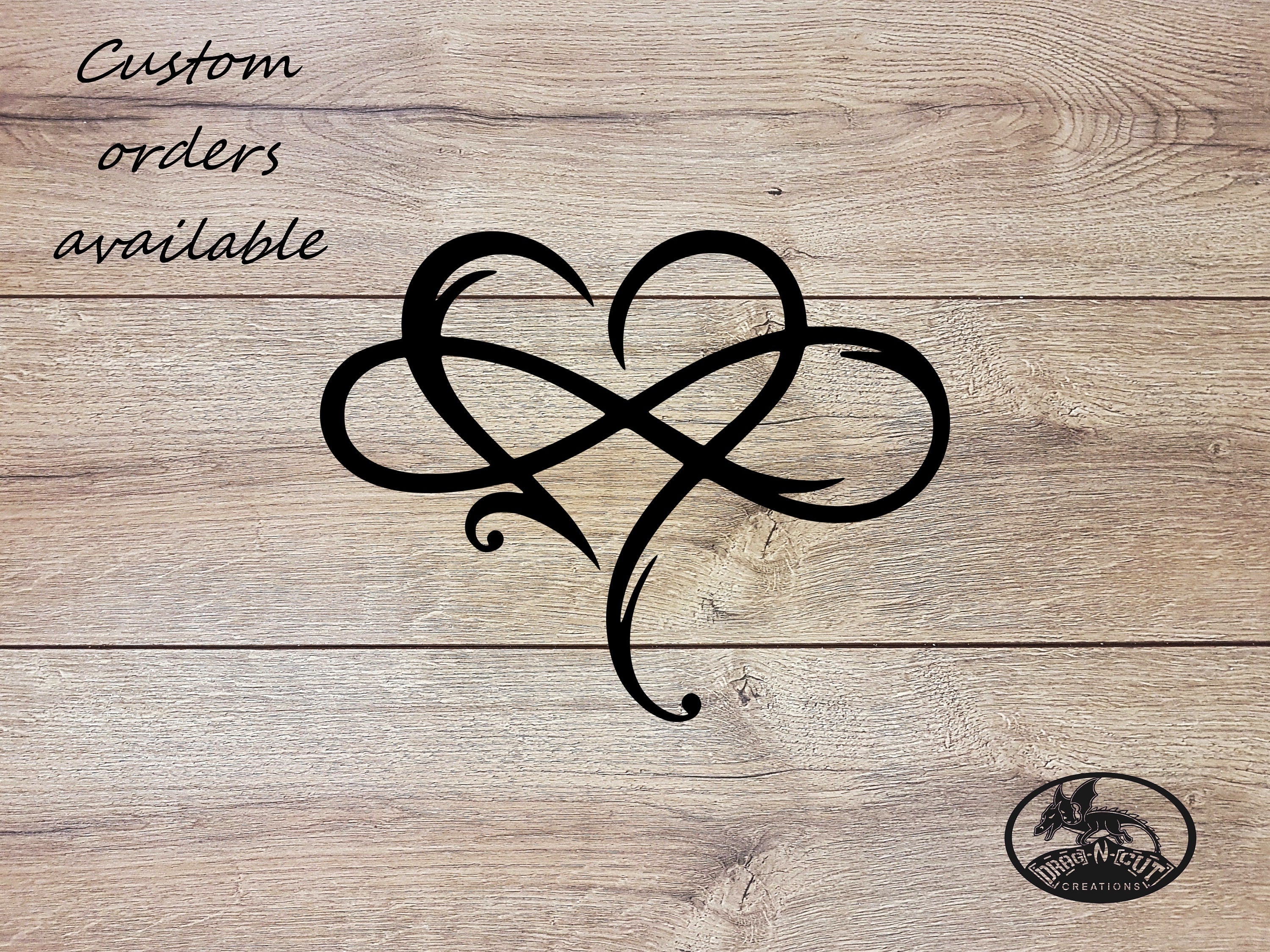 Steel Wall Art, Infinity Heart Sign, 11th 25th 50th Anniversary, Wedding, Endless Love Décor, Husband, Wife