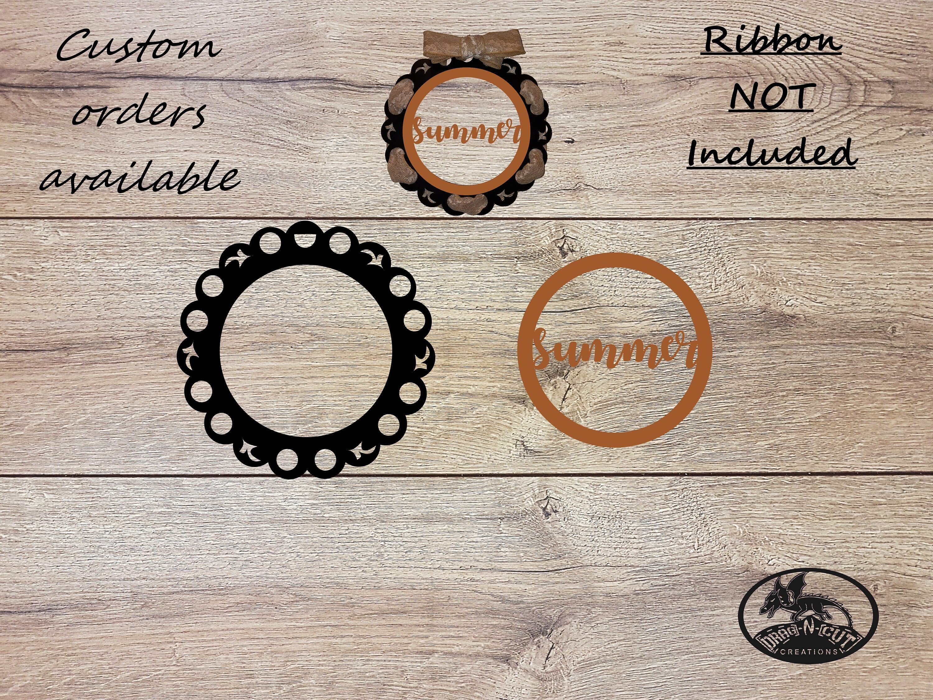 Summer 18" Interchangeable Magnetic Wreath 13" Center Ring or Solid 1 Piece Wreath Wall Door Hanging Home Décor