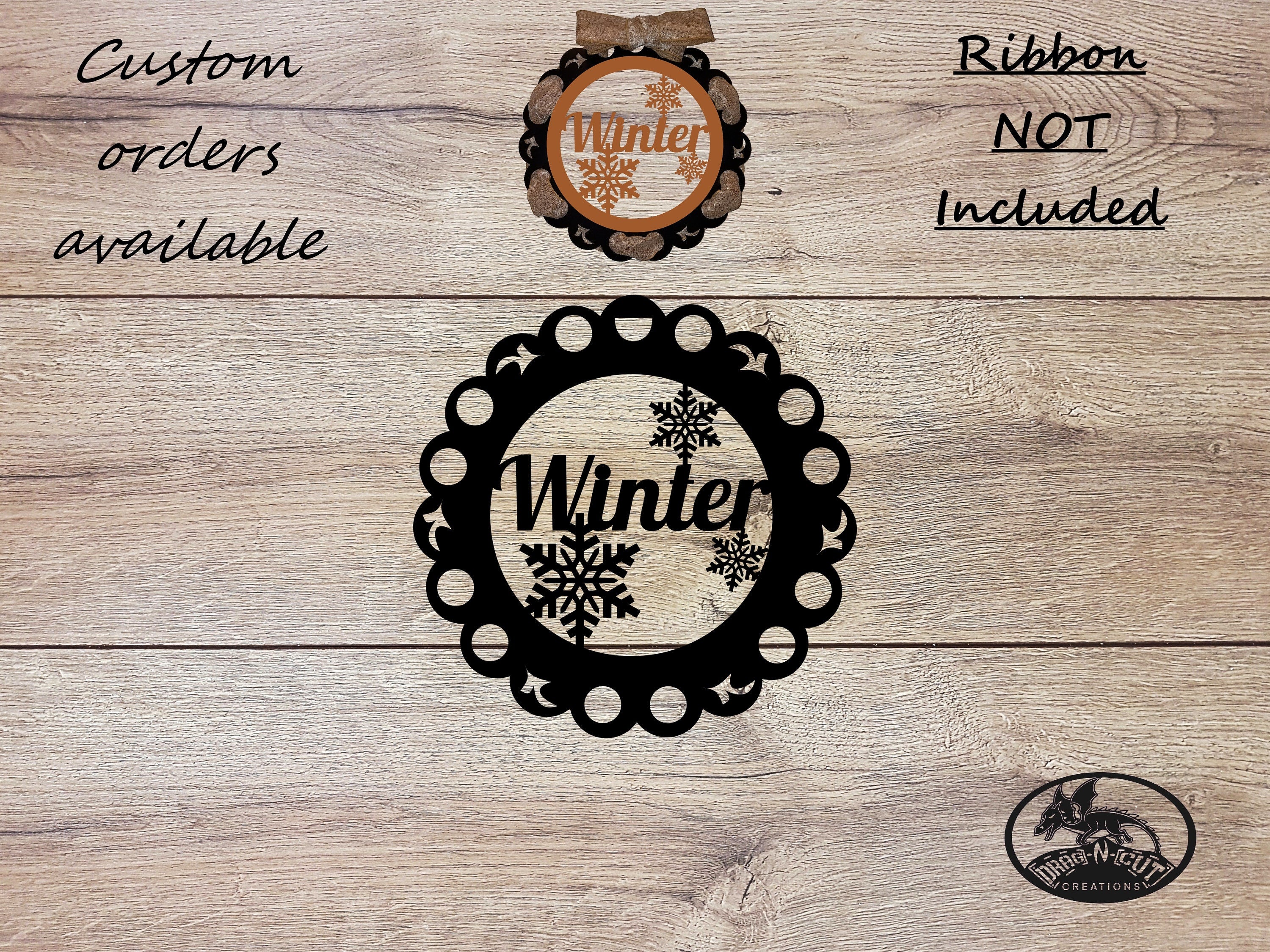 Winter[Snowflake[18" Interchangeable Wreath with Magnetic 13" Center Ring[Solid 1 Piece Wreath[Ribbon Ready[13" Wall Hanging[Home Décor