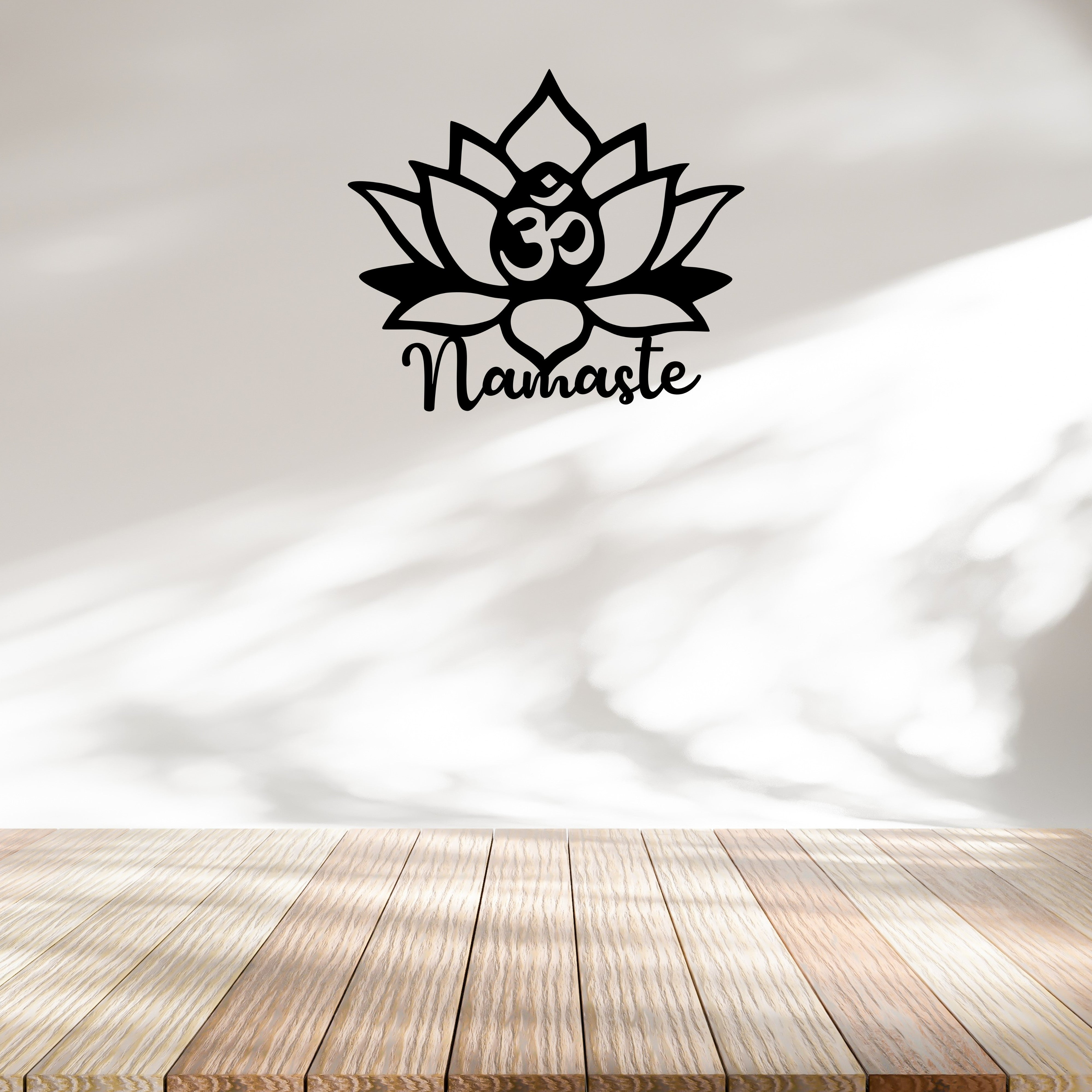 Metal Wall Art Sign Lotus Flower [ Namaste Yoga Dance Pilates Studio Décor Meditation AUM OM Symbol Hindu